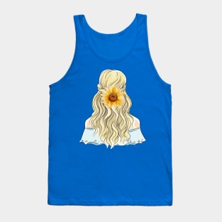 Girl and sunflower. Tank Top